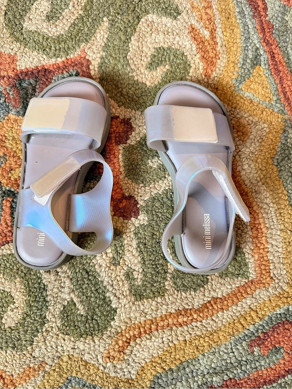 mini melissa Lavender Velcro Sandals US 12